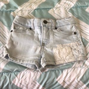 Shorts with lace detail
